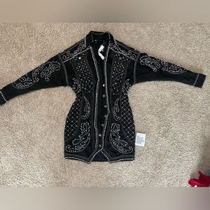 NWT- ASOS Design Embellished Pearl Black Jacket